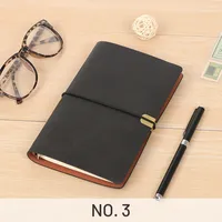 En gros personnalisé A5 marron luxe couverture en cuir cahier Vintage pur cuir Agenda planificateur Journal en cuir cahier Journal