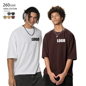 Camiseta Retro 100% Algodón de Corte Holgado para Hombre, Camiseta Oversize con Logotipo Personalizado, Camiseta Vintage Lavada con Ácido, Gran Venta - Product Image 3