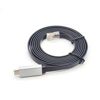 Cable de Consola USB C a RJ45 con Chip FTDI, Adaptador Serial Plano de 30 cm con Carcasa de Aluminio para Depuración de Switches y Routers