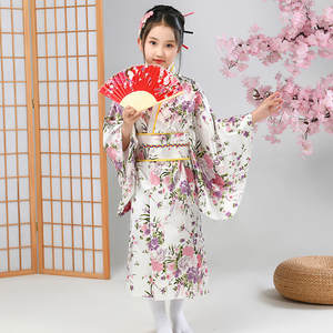 Vestido Tradicional Japonés Estilo Kimono con Diseño de Pavo Real para Niña, Disfraz de Cosplay Japonés, Traje <span class=keywords><strong>Haori</strong></span>, <span class=keywords><strong>Ropa</strong></span> Asiática - Product Image 3