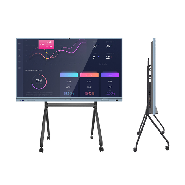 Office Live Broadcast Display 75 Inch LCD Interactive Whiteboard Built-in Camera Multimedia Training Video Conference Tablet