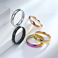 1-4mm Anlauf freier Edelstahl Round Blank Plain Ring für DIY Name Custom Men & Women
