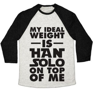 Ma taille idéale est celle de Han Solo sur mon dos, t-shirt de baseball unisexe en tissu mélangé - Product Image 1