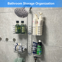 Support de Douche Suspendu sur Robinet, Organisateur de Rangement de Salle de Bain à 2 Niveaux en Fil de Fer pour Fournisseurs en Gros