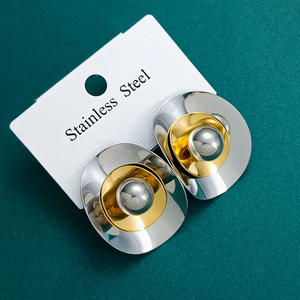 Pendientes Elegantes de Acero Inoxidable 304 Chapados en Oro de 18K con Patrón Circular en Espiral, Joyería Clásica que No se Destiñe para Mujer para Uso Diario - Product Image 3