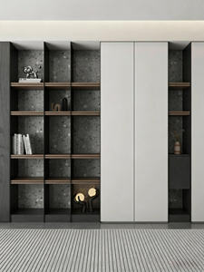 <span class=keywords><strong>Armoire</strong></span> de chambre à coucher moderne et élégante avec portes sans poignées et éclairage intégré pour un design d'intérieur contemporain - Product Image 5
