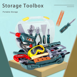 बच्चों शैक्षिक नाटक खिलौना सेट टिकाऊ प्लास्टिक छोटे इंजीनियर नकली इलेक्ट्रिक ड्रिल मैकेनिक टूल टूल खिलौने - Product Image 4