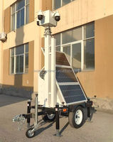 Éclairage d'urgence extérieur, caméra de surveillance solaire CCTV, remorque de chantier
