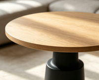 Table d'hôtel moderne en contreplaqué avec structure métallique - Design élégant, durable et facile à nettoyer pour appartement et chambre à coucher