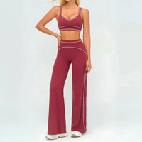 Ensemble de yoga pour femmes : soutien-gorge de sport, débardeur et pantalon long, séchage rapide, pour la course en extérieur et la gym