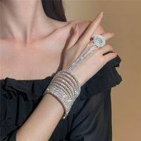 Gelang Jari Berlapis Rhinestone untuk Wanita, Tari Latin, Tari Ballroom, Tari Perut, Berkilau, Penuh Rhinestone