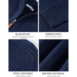 Suéter FOXA con Cierre de Cremallera, para Hombre, Manga Larga, Cuello Alto, Informal, Antipilling, 100% Acrílico, Grosor Estándar - Product Image 6