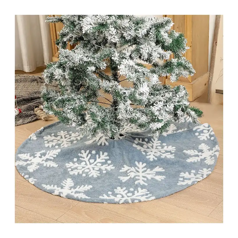 豪華なベルベットジャカード雪片クリスマスツリーの装飾クリスマス用品クリスマスツリースカート家の装飾用