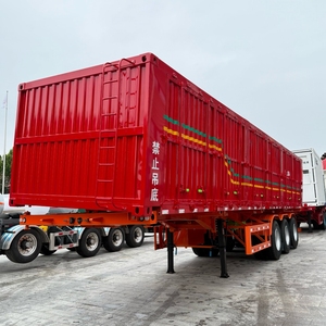 Over 30 Tons Steel 3-Axle Heavy Duty Dump <b>Trailer</b> & Tipper Semitrailer with Side Wall and Cargo <b>Box</b> - Product Image 1