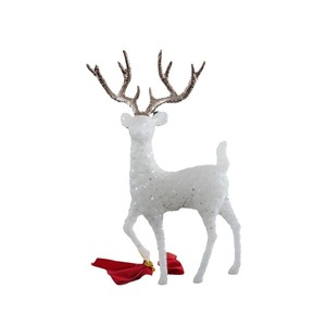 Reindeer Figurine Plastic Transparent And White Glittery Decor For Indoor Living Room Birthday Party Decoration - Product Image 5