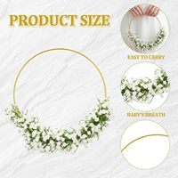 Karangan Bunga Buatan Tangan Buatan Manusia Bingkai Bundar Emas Dekorasi Pernikahan Pengiring Pengantin Buket Ikat Tangan Putih Babys-breath