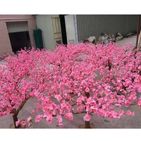 60cm hauteur mini fleur de pêcher artificielle arbre soie rose pêche bonsaï fleur pour la décoration de la maison