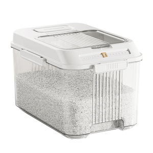 Rice Storage <b>Container</b> Airtight Moisture Proof Thickened Rectangle White Household Rice And <b>Flour</b> Storage Box - Product Image 1