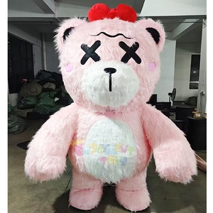 Di alta qualità CE peluche gonfiabile carino rosa <span class=keywords><strong>orso</strong></span> mascotte Costume di San Valentino in maschera per la festa - Product Image 4
