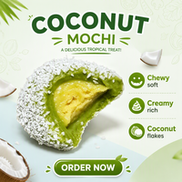 Service OEM/ODM Mochi Daifuku Premium Durian, collation glacée soyeuse et lisse, durée de conservation de 18 mois, approvisionnement stable, livraison rapide