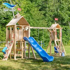 批发儿童新设计的大型户外游乐场设备滑梯有趣的游乐园