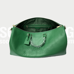 Sac de voyage <span class=keywords><strong>Soochic</strong></span> personnalisé en cuir PU vert, sac de week-end pour femmes - Product Image 4
