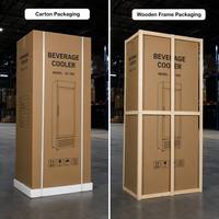 Vitrine réfrigérée verticale de qualité supérieure pour boissons, réfrigérateur commercial à porte vitrée pour supermarché, présentoir de boissons