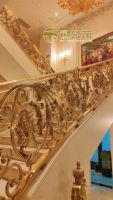 Rampe d'escalier et clôtures de villa de style européen Copper Mansion Modèle 888, motifs sculptés de luxe léger, fabricant Chine continentale
