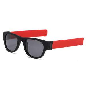 UV400 Lunettes de soleil pliantes polarisées Bracelet en silicone pliant Slap Shades Lunettes de soleil de sport pliables - Product Image 6