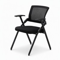 Chaise de bureau confortable et durable avec accoudoirs fixes, chaise de formation et de conférence en maille pour la vente en gros