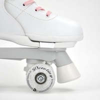 Patins à roulettes ajustables à 4 roues pour enfants, patins à roulettes blancs à double roues pour enfants