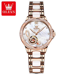 OLEVS นาฬิกาอัจฉริยะระบบกลไกสำหรับผู้หญิงที่สง่างาม6656สายเหล็กเซรามิกที่เหนือกว่ากันน้ำได้นาฬิกาลำลองแบบเรียบง่าย - Product Image 3