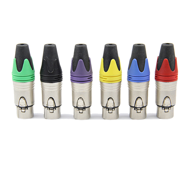 Female Male 3 Pin Colorful Cannon Connector XLR Plugs