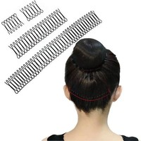 Pince à cheveux en alliage métallique noir à 9 dents pour bonnet de perruque et réceptions de coiffure