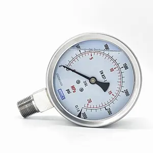 20Mpa Oil Filled Wika Bourdon Tube/Diaphragm Wika Pressure Gauge EN 837-1