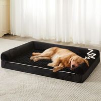 Lit orthopédique pour chien de grande taille, en mousse à mémoire de forme, imperméable, avec housse amovible et lavable.