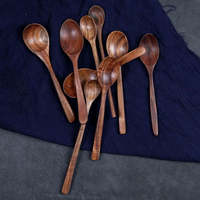 Cuillères à servir en bois massif, mini cuillères de cuisine pour le miel, la crème glacée, le café, le thé, la confiture, le miel