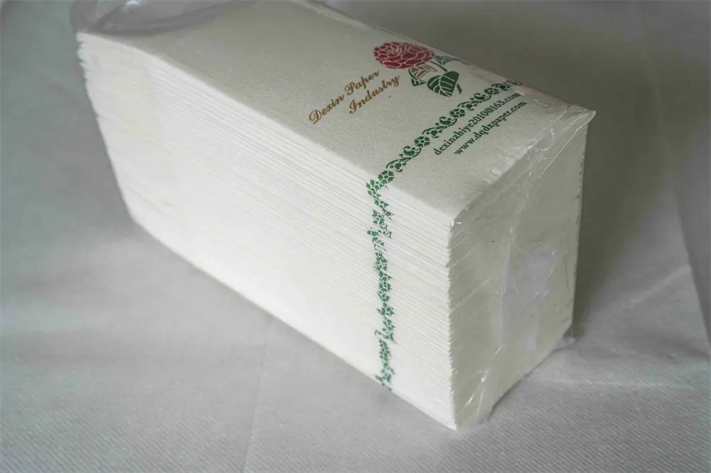 Simple 100%Pure Wood Pulp Printed Napkin For Hotel Airplane