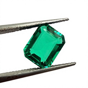 ANAS GEMS - Gema Verde de Esmeralda Hidrotermal Cultivada en Laboratorio, Corte Esmeralda, 9x11 mm, 5 ct, con Cambio de Color, Certificada por Terceros para la Fabricación de Joyas - Product Image 1