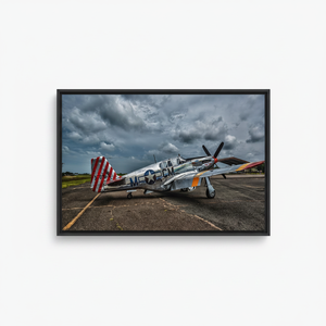 Mustang Fighter Plane Printed Canvas: Modern Aviation Wall Art,<b>BLACK</b> <b>FRAMED</b> CANVAS - Product Image 2