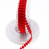 Ruban tissé en forme de cœur à ultrasons Xinchen, tissu jacquard coloré gaufré, cadeau de la Saint-Valentin en forme de cœur