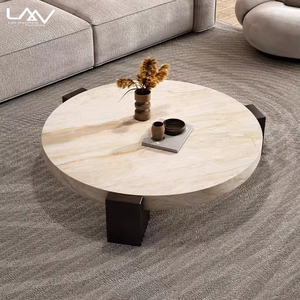 Tavolino da Salotto in Stile Nordico, Mix di Colori <span class=keywords><strong>Bianco</strong></span> <span class=keywords><strong>e</strong></span> <span class=keywords><strong>Nero</strong></span>, <span class=keywords><strong>Tavolo</strong></span> Centrale in Marmo per Villa, Hotel, Sala Riunioni <span class=keywords><strong>e</strong></span> Lobby - Product Image 3