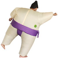 Nouvelle Performance violet Sumo Wrest costume gonflable drôle dessin animé poupée masque de Noël et ensemble de costumes