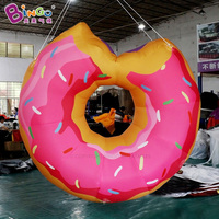 Ballon LED gonflable en forme de croissant, modèle alimentaire géant gonflable personnalisé, pain gonflable publicitaire pour la décoration d'événements de boulangerie