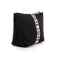 Pochette de voyage personnalisée pour femme, rouge, avec fermeture éclair, imprimé lettres, légère, pour cosmétiques et maquillage, avec poignée souple, taille moyenne