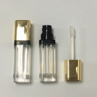 Tube de brillant à lèvres carré vide personnalisé de 4ml avec marque privée emballage cosmétique contenants de brillant à lèvres avec brosse