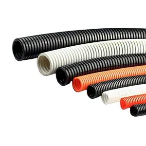 Le conduit flexible en PVC de PA de PE orange blanc noir de pp a ridé le conduit en plastique électrique