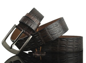 Goffrato coccodrillo modello da uomo Jeans in vera pelle cintura con fibbia a punta - Product Image 6