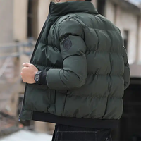 ZY Veste pour hommes en coton blanc chaude pour l'hiver et l'extérieur Manteau avec logo personnalisé Vestes bouffantes de couleur unie pour hommes Veste décontractée de grande taille pour hommes