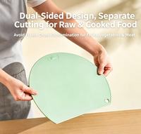 Planche à découper ronde antidérapante en plastique avec rainure sur le bord pour la découpe de fruits, de viande et de légumes en cuisine